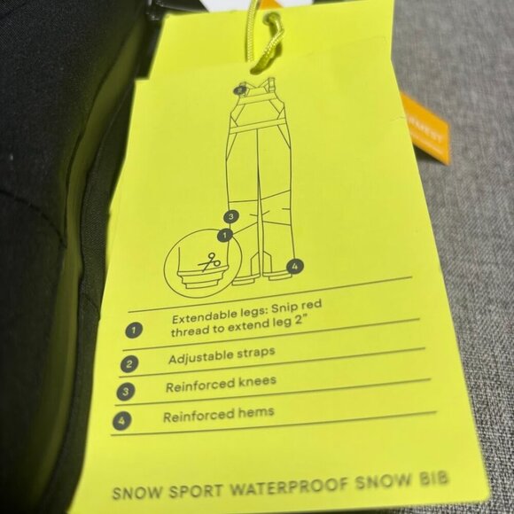 Kids' Sport Snow Bib with 3M Thinsulate Insulation - All in Motion Black Size XL - Picture 7 of 8